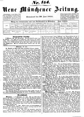 Neue Münchener Zeitung (Süddeutsche Presse) Samstag 30. Juni 1855