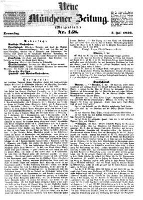 Neue Münchener Zeitung. Morgenblatt (Süddeutsche Presse) Donnerstag 3. Juli 1856