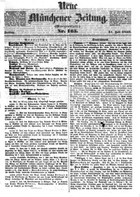 Neue Münchener Zeitung. Morgenblatt (Süddeutsche Presse) Freitag 11. Juli 1856