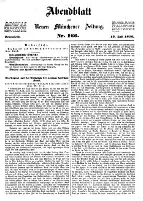 Neue Münchener Zeitung. Morgenblatt (Süddeutsche Presse) Samstag 12. Juli 1856