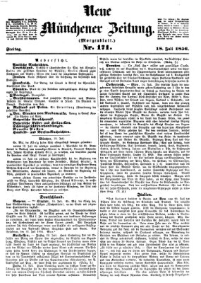 Neue Münchener Zeitung. Morgenblatt (Süddeutsche Presse) Freitag 18. Juli 1856