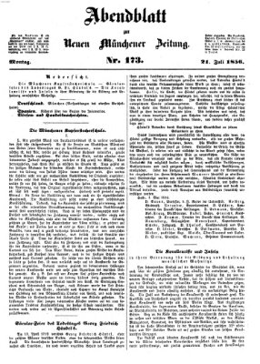 Neue Münchener Zeitung. Morgenblatt (Süddeutsche Presse) Montag 21. Juli 1856