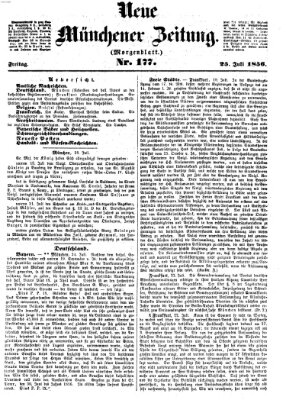 Neue Münchener Zeitung. Morgenblatt (Süddeutsche Presse) Freitag 25. Juli 1856