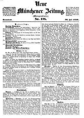 Neue Münchener Zeitung. Morgenblatt (Süddeutsche Presse) Samstag 26. Juli 1856