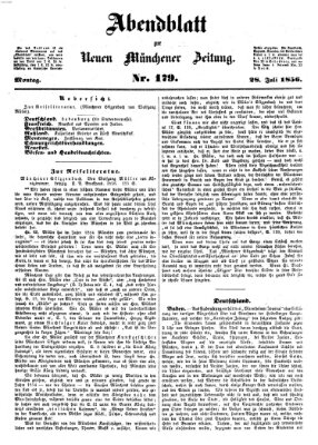 Neue Münchener Zeitung. Morgenblatt (Süddeutsche Presse) Montag 28. Juli 1856