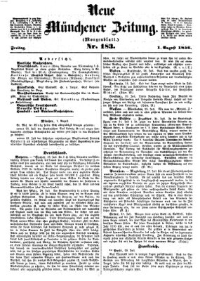 Neue Münchener Zeitung. Morgenblatt (Süddeutsche Presse) Freitag 1. August 1856