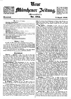 Neue Münchener Zeitung. Morgenblatt (Süddeutsche Presse) Samstag 2. August 1856