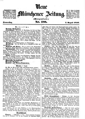 Neue Münchener Zeitung. Morgenblatt (Süddeutsche Presse) Donnerstag 7. August 1856