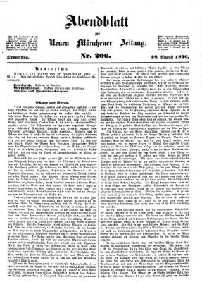 Neue Münchener Zeitung. Morgenblatt (Süddeutsche Presse) Donnerstag 28. August 1856