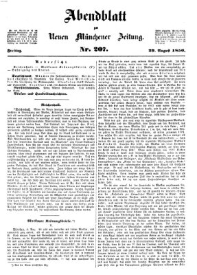 Neue Münchener Zeitung. Morgenblatt (Süddeutsche Presse) Freitag 29. August 1856