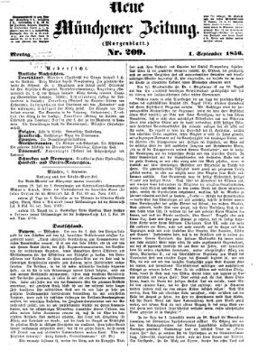 Neue Münchener Zeitung. Morgenblatt (Süddeutsche Presse) Montag 1. September 1856