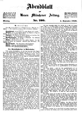 Neue Münchener Zeitung. Morgenblatt (Süddeutsche Presse) Montag 1. September 1856