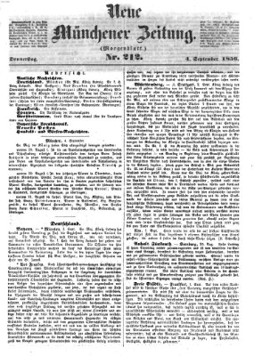 Neue Münchener Zeitung. Morgenblatt (Süddeutsche Presse) Donnerstag 4. September 1856