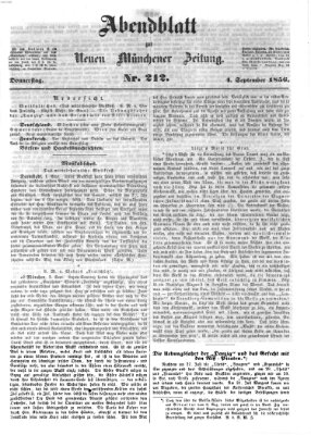 Neue Münchener Zeitung. Morgenblatt (Süddeutsche Presse) Donnerstag 4. September 1856