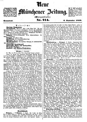 Neue Münchener Zeitung. Morgenblatt (Süddeutsche Presse) Samstag 6. September 1856