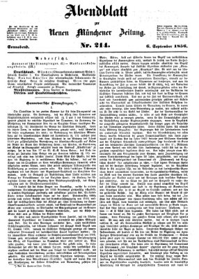 Neue Münchener Zeitung. Morgenblatt (Süddeutsche Presse) Samstag 6. September 1856