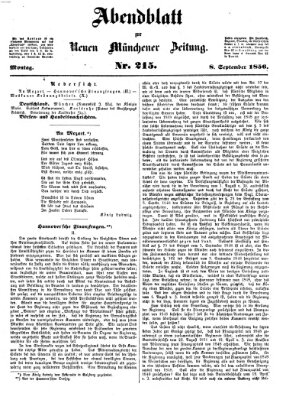 Neue Münchener Zeitung. Morgenblatt (Süddeutsche Presse) Montag 8. September 1856