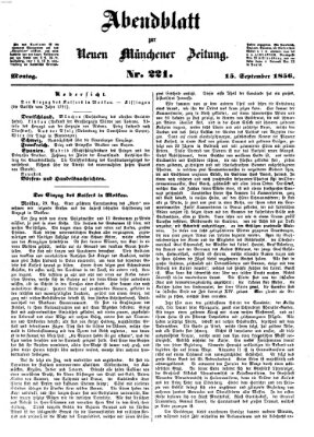 Neue Münchener Zeitung. Morgenblatt (Süddeutsche Presse) Montag 15. September 1856