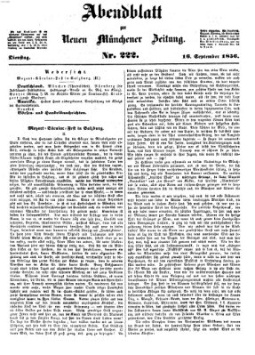 Neue Münchener Zeitung. Morgenblatt (Süddeutsche Presse) Dienstag 16. September 1856