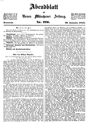 Neue Münchener Zeitung. Morgenblatt (Süddeutsche Presse) Samstag 20. September 1856