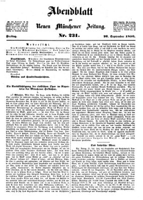 Neue Münchener Zeitung. Morgenblatt (Süddeutsche Presse) Freitag 26. September 1856