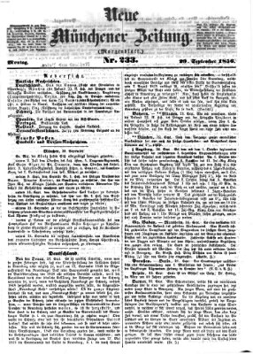 Neue Münchener Zeitung. Morgenblatt (Süddeutsche Presse) Montag 29. September 1856