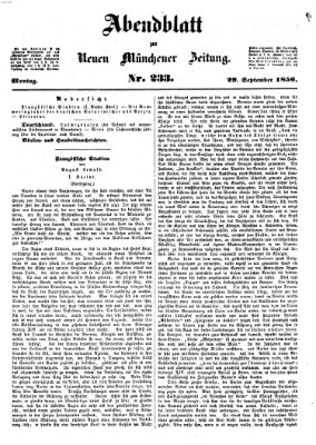 Neue Münchener Zeitung. Morgenblatt (Süddeutsche Presse) Montag 29. September 1856