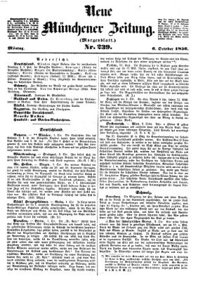 Neue Münchener Zeitung. Morgenblatt (Süddeutsche Presse) Montag 6. Oktober 1856