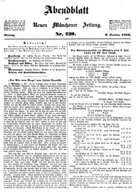 Neue Münchener Zeitung. Morgenblatt (Süddeutsche Presse) Montag 6. Oktober 1856