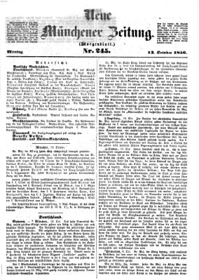 Neue Münchener Zeitung. Morgenblatt (Süddeutsche Presse) Montag 13. Oktober 1856