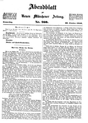 Neue Münchener Zeitung. Morgenblatt (Süddeutsche Presse) Donnerstag 30. Oktober 1856