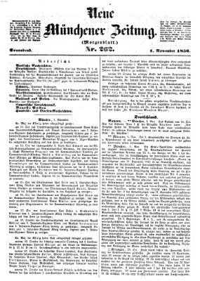 Neue Münchener Zeitung. Morgenblatt (Süddeutsche Presse) Samstag 1. November 1856