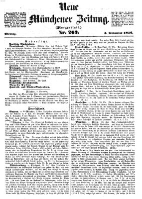 Neue Münchener Zeitung. Morgenblatt (Süddeutsche Presse) Montag 3. November 1856