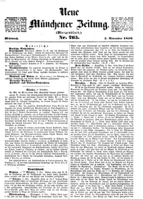 Neue Münchener Zeitung. Morgenblatt (Süddeutsche Presse) Mittwoch 5. November 1856