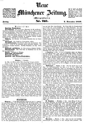 Neue Münchener Zeitung. Morgenblatt (Süddeutsche Presse) Freitag 7. November 1856