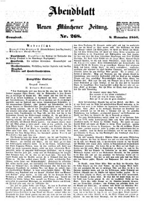 Neue Münchener Zeitung. Morgenblatt (Süddeutsche Presse) Samstag 8. November 1856