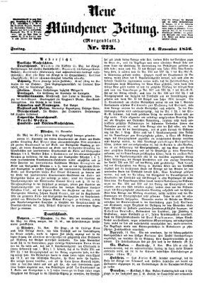 Neue Münchener Zeitung. Morgenblatt (Süddeutsche Presse) Freitag 14. November 1856