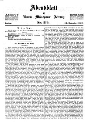 Neue Münchener Zeitung. Morgenblatt (Süddeutsche Presse) Freitag 14. November 1856