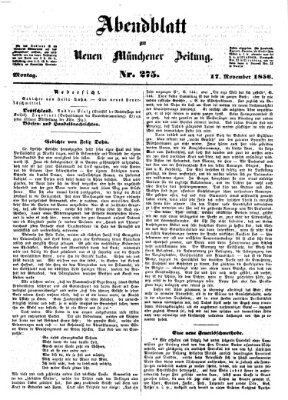 Neue Münchener Zeitung. Morgenblatt (Süddeutsche Presse) Montag 17. November 1856