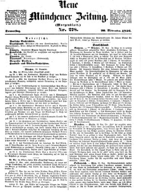 Neue Münchener Zeitung. Morgenblatt (Süddeutsche Presse) Donnerstag 20. November 1856