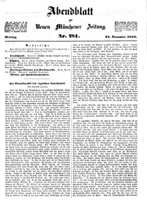 Neue Münchener Zeitung. Morgenblatt (Süddeutsche Presse) Montag 24. November 1856