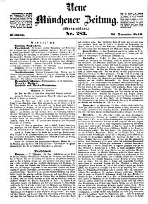 Neue Münchener Zeitung. Morgenblatt (Süddeutsche Presse) Mittwoch 26. November 1856