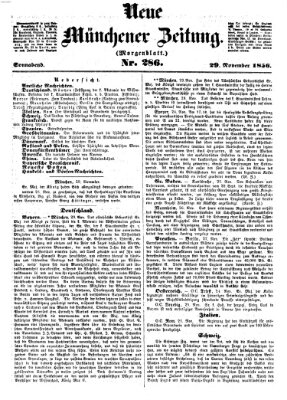 Neue Münchener Zeitung. Morgenblatt (Süddeutsche Presse) Samstag 29. November 1856