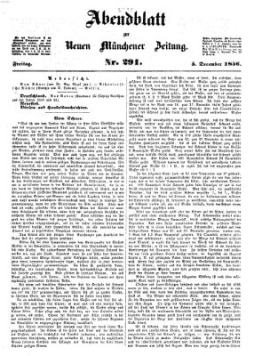 Neue Münchener Zeitung. Morgenblatt (Süddeutsche Presse) Freitag 5. Dezember 1856