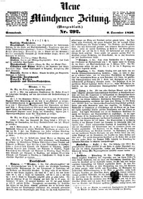 Neue Münchener Zeitung. Morgenblatt (Süddeutsche Presse) Samstag 6. Dezember 1856