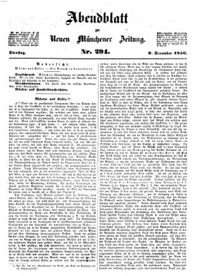 Neue Münchener Zeitung. Morgenblatt (Süddeutsche Presse) Dienstag 9. Dezember 1856