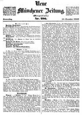 Neue Münchener Zeitung. Morgenblatt (Süddeutsche Presse) Donnerstag 11. Dezember 1856