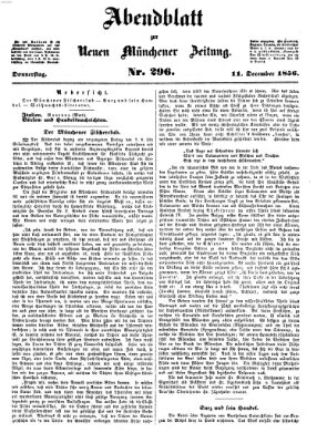 Neue Münchener Zeitung. Morgenblatt (Süddeutsche Presse) Donnerstag 11. Dezember 1856