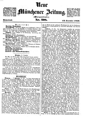 Neue Münchener Zeitung. Morgenblatt (Süddeutsche Presse) Samstag 13. Dezember 1856