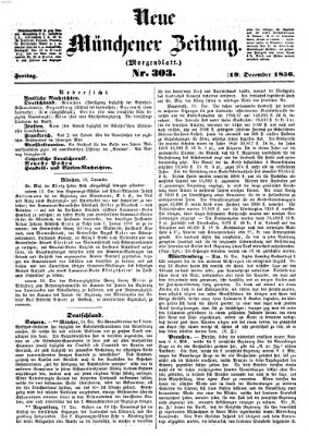 Neue Münchener Zeitung. Morgenblatt (Süddeutsche Presse) Freitag 19. Dezember 1856